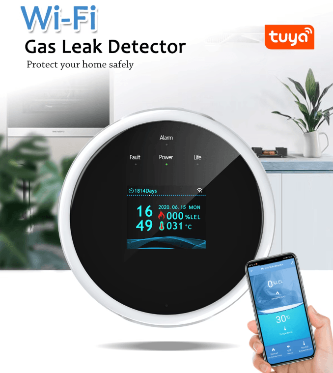 SECUGARD газовий сенсор для дому з підключенням до Tuya