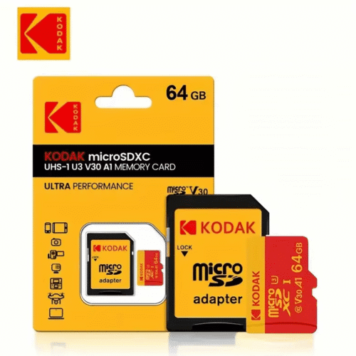 карта пам’яті 64GB U3 V30 A1 для смартфонів і камер з адаптером