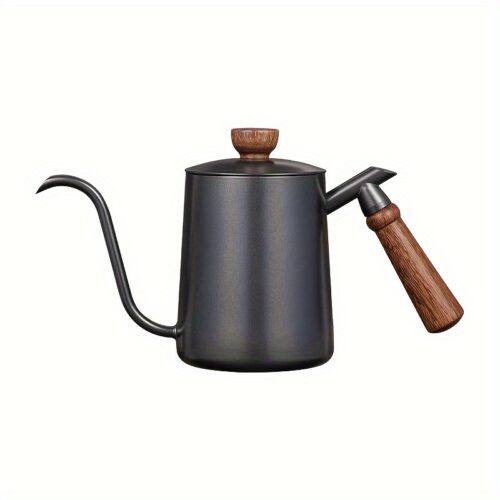 Капельний чайник з довгим носиком та дерев’яною ручкою