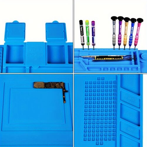 Силіконовий термостійкий килимок для паяння з відсіками та магнітними зонами