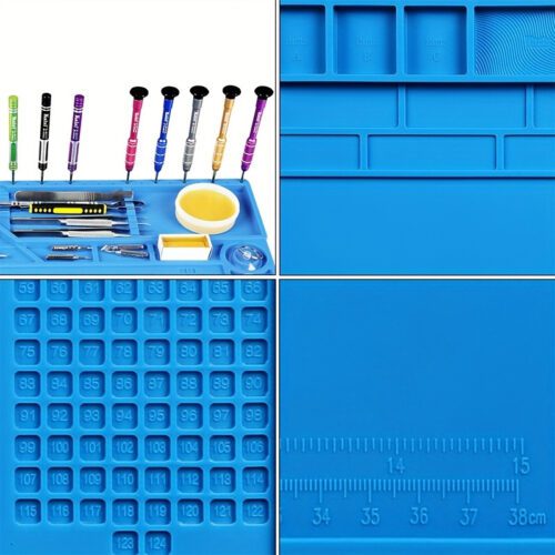 Силіконовий термостійкий килимок для паяння з відсіками та магнітними зонами