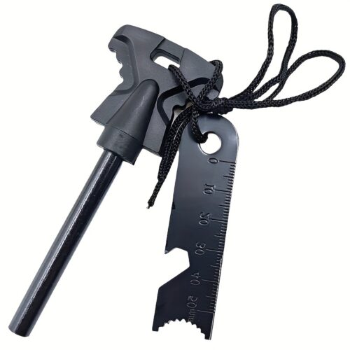 Магнієвий кресало-розпалювач із фероцерійним стрижнем і металевим багатофункціональним скребком