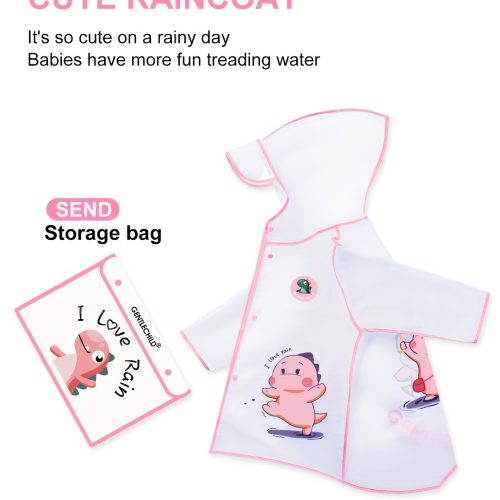 Дитячий дощовик на дівчинку 2-3 роки Прозоро-Рожевий