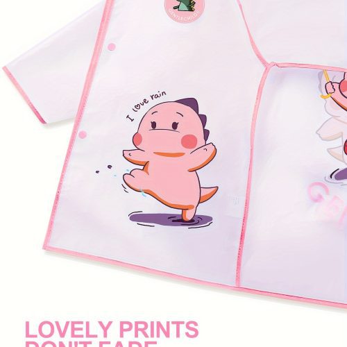 Дитячий дощовик на дівчинку 2-3 роки Прозоро-Рожевий