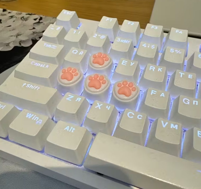 Кейкап 3D для механічної клавіатури Кошача Лапка силіконна