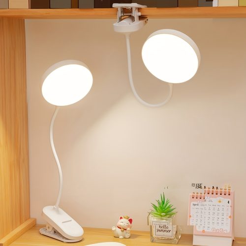 Універсальна гнучка поворотна акумуляторна лампа USB на кліпсі