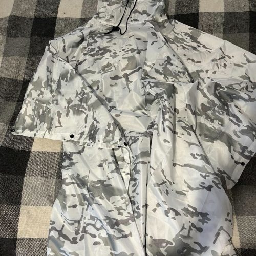 Водонепроникне маскувальне пончо дощовик Білий камуфляж